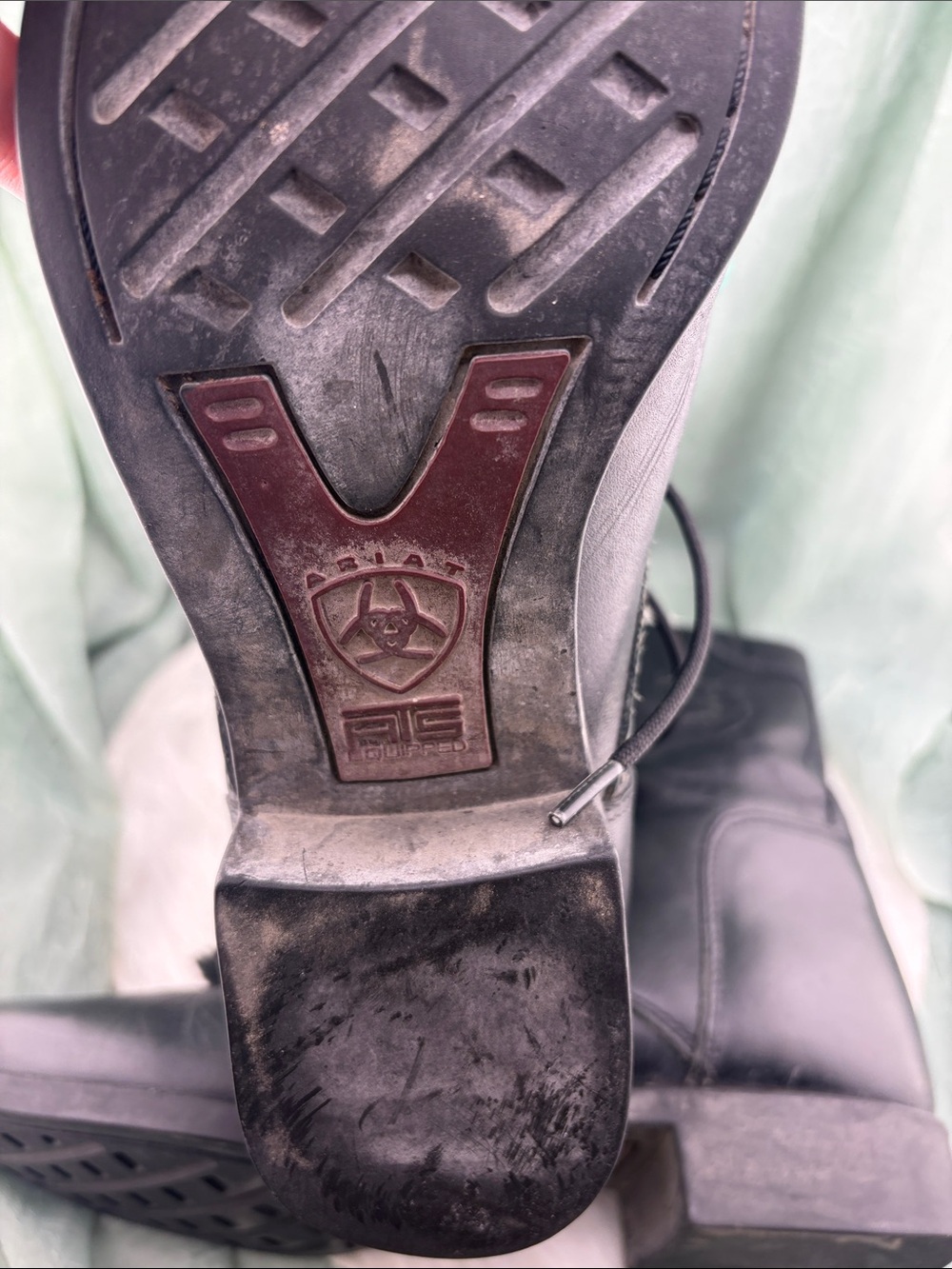 Ariat ATS Advance Torque Embroidered Kiltie Western Boots Black Leather | 8.5 - Picture 8 of 17